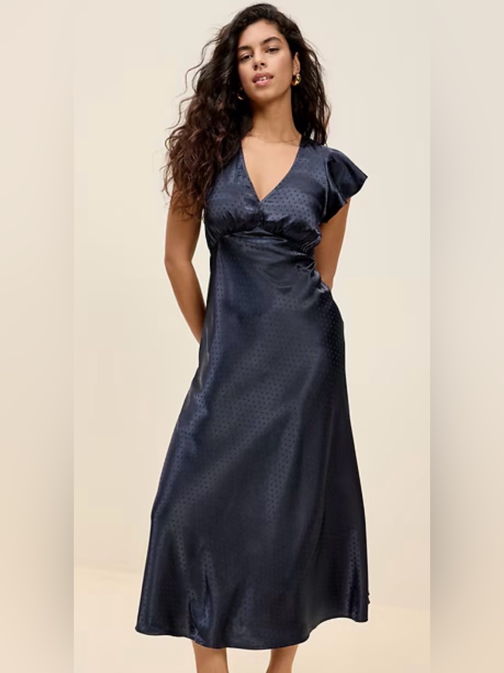 Old Navy The Occasion Satin Dot Maxi Dress